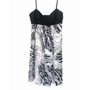 NWOT ABS Silk Black & White Cocktail Dress